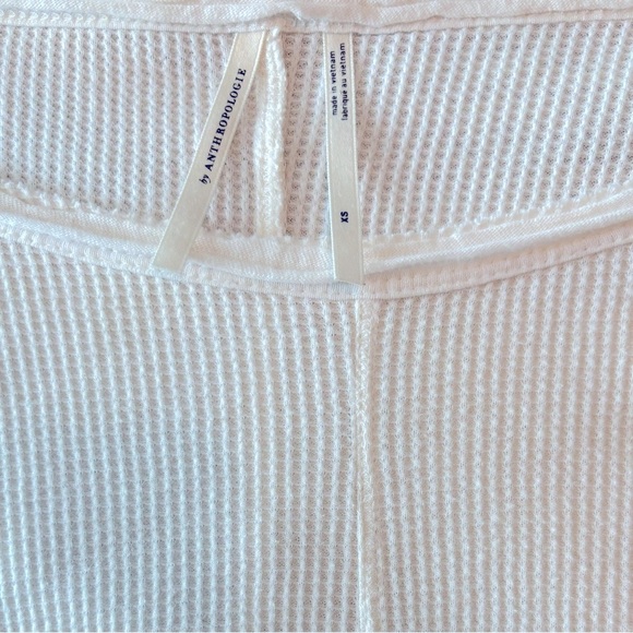Anthropologie Oversized Cropped Waffle Weave Long Sleeve Top. Size XS. - Picture 9 of 9